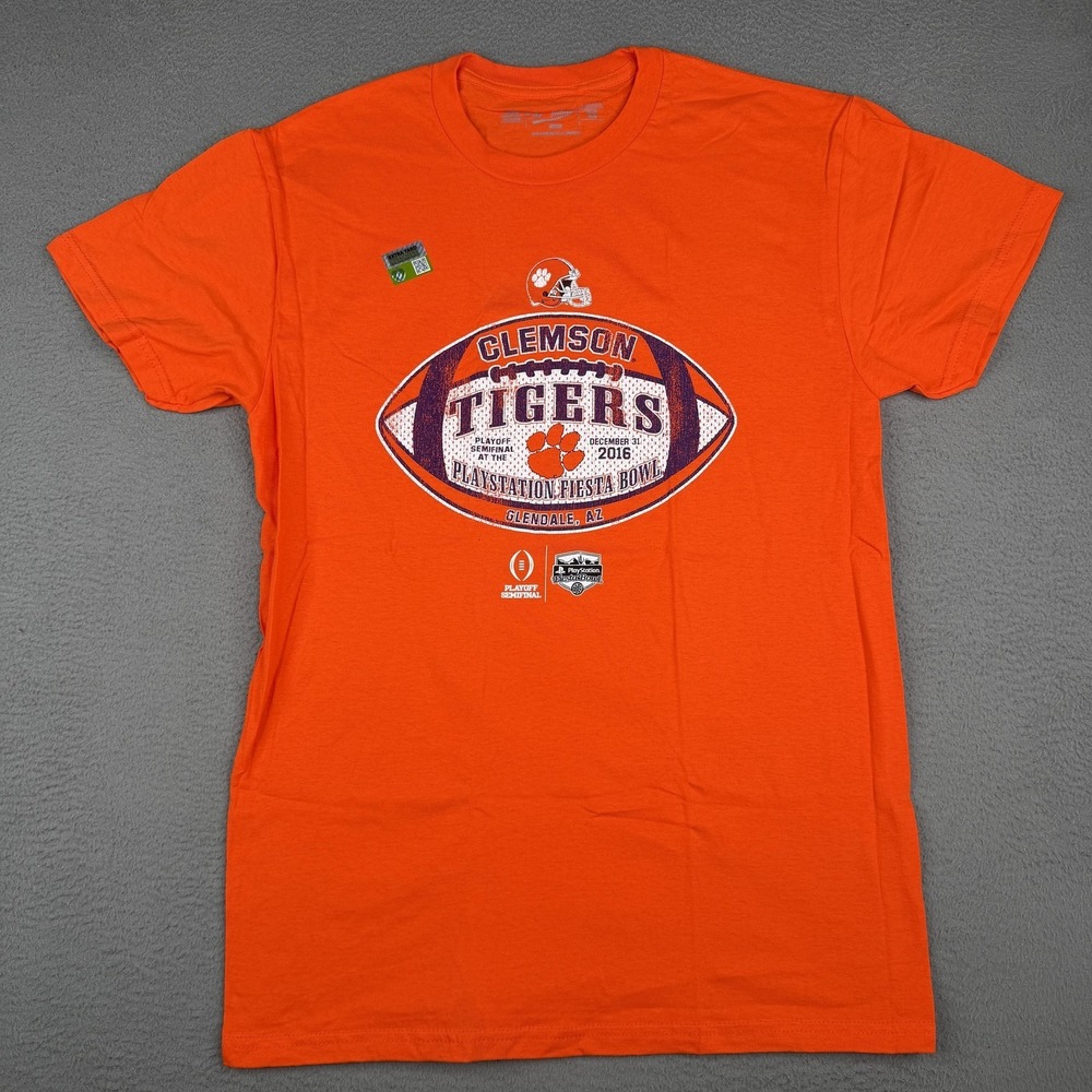Clemson Tigers Shirt Mens Medium Orange NCAA Football The Victory Fiesta Bowl